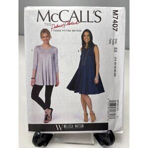 McCalls M7407 Sewing Pattern Size 14-16-18-20-22 Uncut Tunic Dress